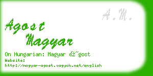 agost magyar business card